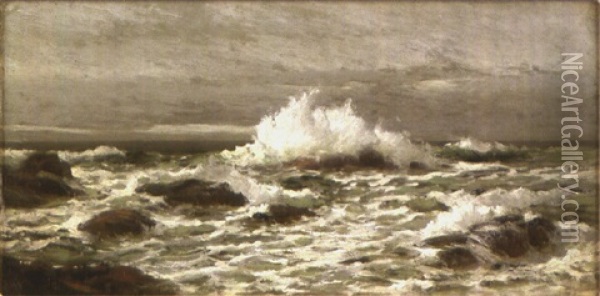 Coastal Scene Oil Painting - Samuel P.R. Triscott
