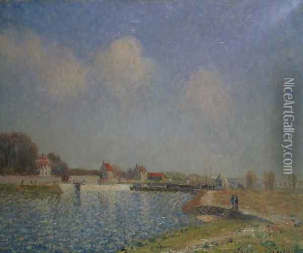 The Loing at Saint-Mammes, 1885 (2) Oil Painting - Alfred Sisley