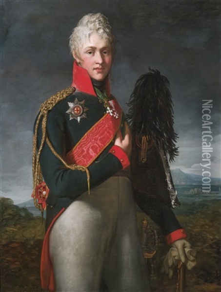 Portrait Of Arkady Alexandrovich Suvorov Oil Painting - Jean Laurent Mosnier