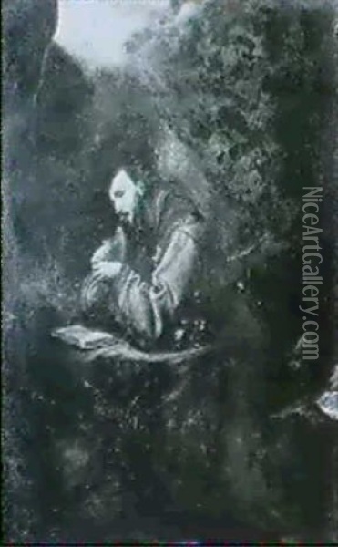 Saint Francis Of Assisi At Prayer Oil Painting - Cristofano Allori