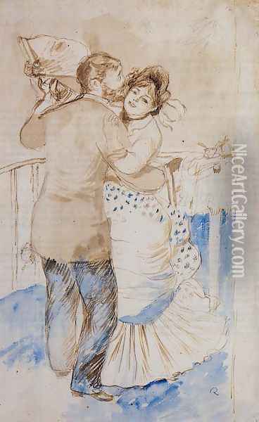 Country Dance (study) Oil Painting - Pierre Auguste Renoir