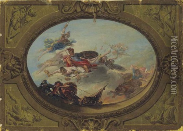 Apotheose De Mars, Etude Pour Un Plafond Oil Painting - Jacob Ignatius Roore