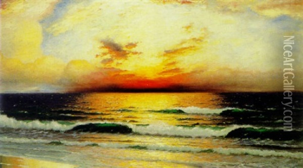 Sonnenaufgang Oil Painting - Richard Dey de Ribcowsky