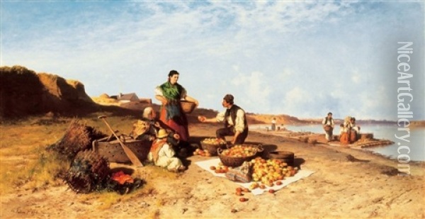Almaarus Folyoparton Oil Painting - Pal (Paul) Boehm