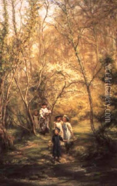 A Walk In Spring Oil Painting - Edgar Barclay