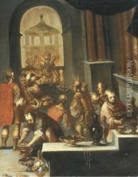 The Sack Of A Temple Oil Painting - Bartholomaeus Spranger