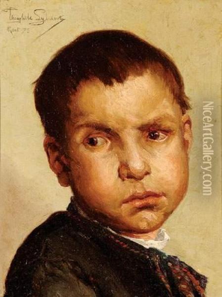 Portrait De Jeune Garcon, Gent Oil Painting - Theophile Lybaert