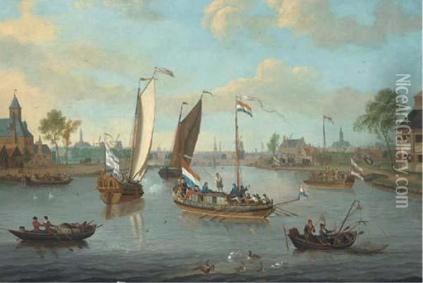 The River Amstel Oil Painting - Jacobus Storck