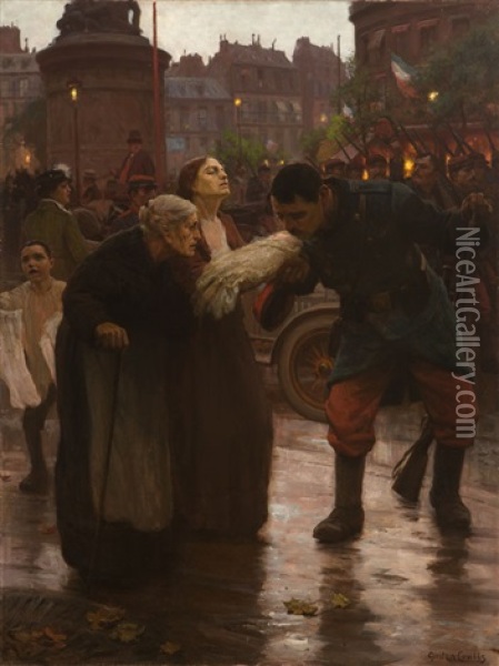 Paris, 3rd August, 1914 Oil Painting - Gordon Coutts