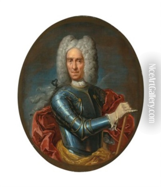 Portrait Of Johann Matthias Von Der Schulenburg (1661-1747), Half-length, In Armour Oil Painting - Giacomo Ceruti