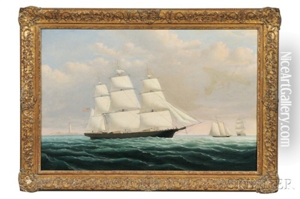 Portrait Of The California Clipper Ship Phantom Oil Painting - William Bradford