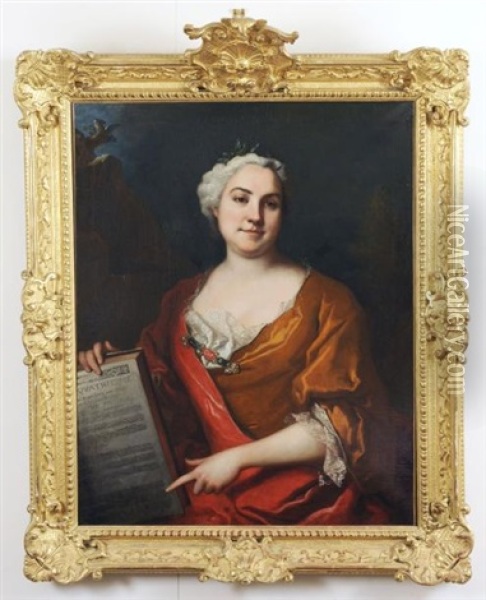 Portrait De (mademoiselle Antier, Cantatrice ?) Oil Painting - Donat Nonotte