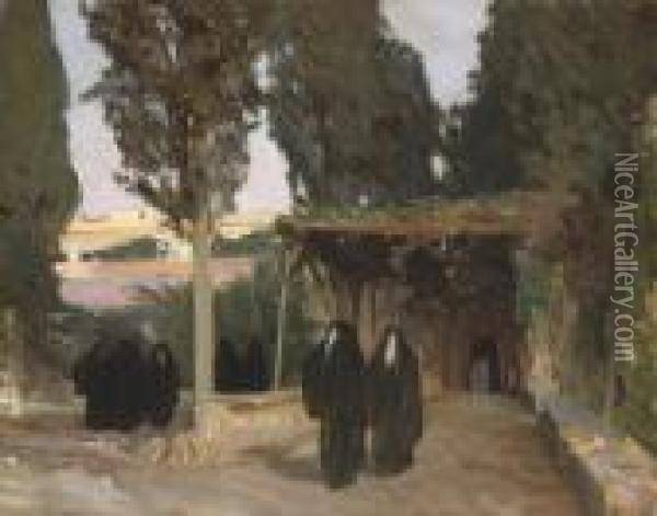 A Shaded Pathway In The Orient Oil Painting - John Singer Sargent