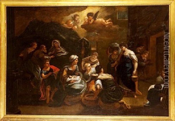 El Nacimiento De La Virgen Oil Painting - Lucas Jordan