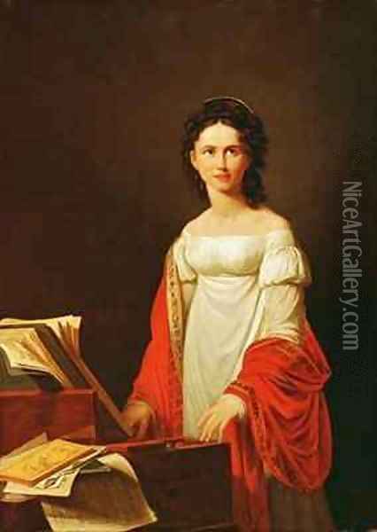 Portrait of the singer Anna Borunova Oil Painting - Nicolas de Courteille