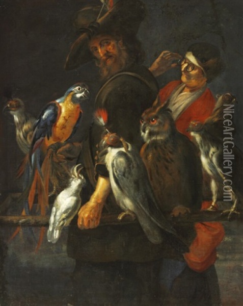 The Falconer Oil Painting - Karel van Mander III
