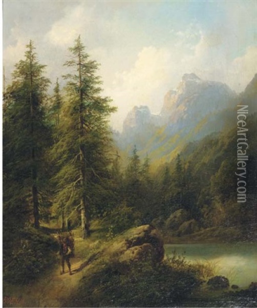 Partie Bei Salzburg: Landscape Near Salzburg Oil Painting - Edouard Boehm