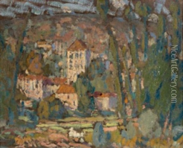 Vue D'un Village Oil Painting - Joseph Louis Lepine