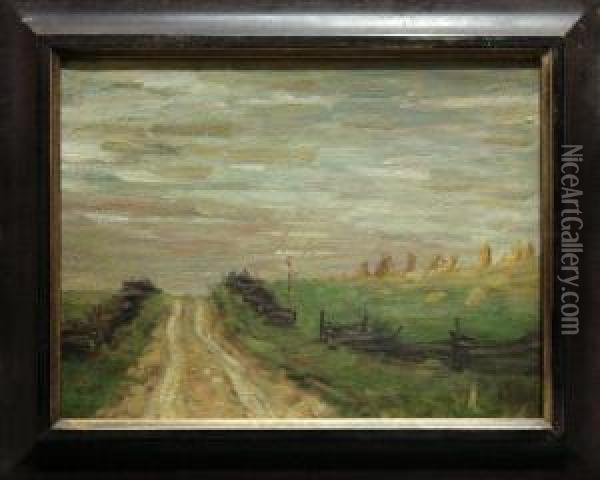 Harvest Evening (road) Oil Painting - William Langson Lathrop