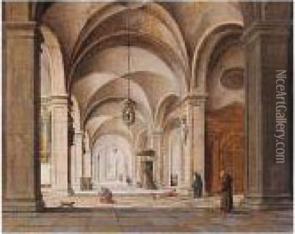 The Interior Of A Classical Church Oil Painting - Jan van Vucht