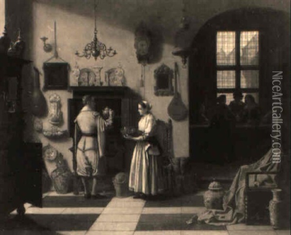Scene D'interieur Dans Un Magasin Hollandais Oil Painting - Mari ten Kate
