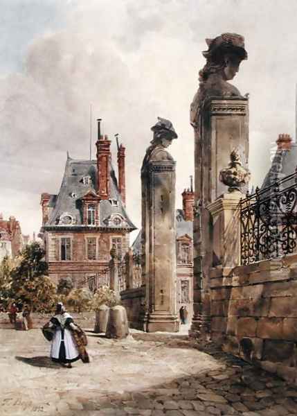 Grille des Hermes, Porte Dauphine, Palace of Fontainebleau, 1832 Oil Painting - Thomas Shotter Boys