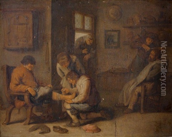 La Saignee Oil Painting - Bartholomeus Molenaer