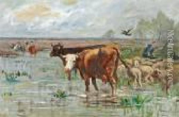 La Gardienne De Moutons Oil Painting - Albert Charpin