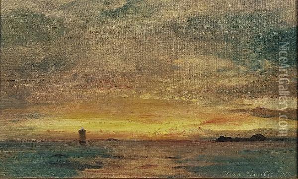 Off The Coast Of Kinn, Norway Oil Painting - Carl Frederich Sorensen