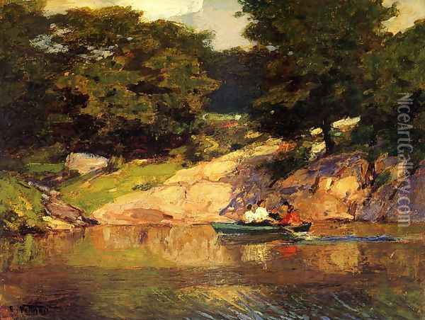 Boating in Central Park, c.1900-05 Oil Painting - Edward Henry Potthast