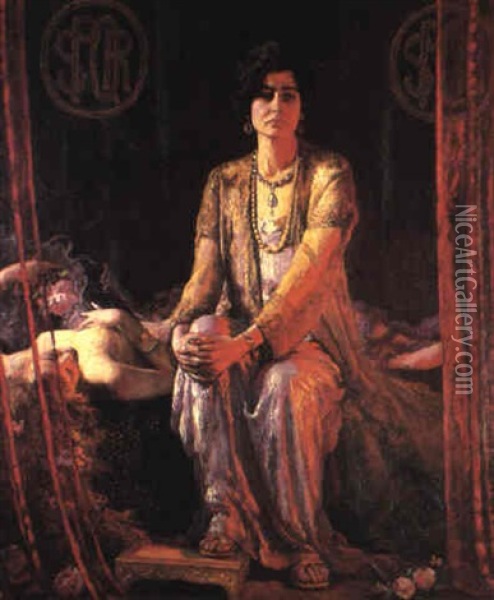 Herodias And Her Daughter Oil Painting - Ernest Lee Major