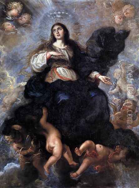 Assumption of the Virgin c. 1657 Oil Painting - Juan Carreno De Miranda