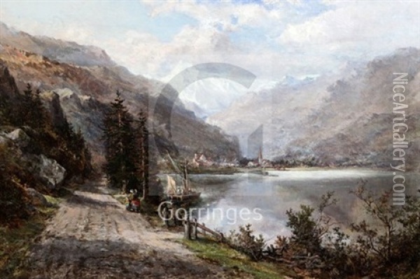 Lake Lucerne Oil Painting - Robert Hudson Jr.
