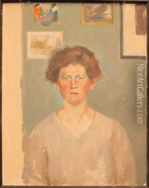 Portrait Einer Jungen Frau Oil Painting - Alfred Mohrbutter