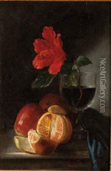 Bodegon Con Naranja Y Manzanas Oil Painting - Jose Maria Murillo Y Bracho