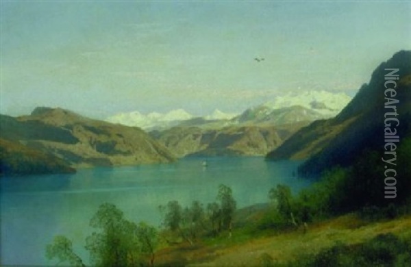 View In Sognefjord, Norway Oil Painting - Hermann Herzog