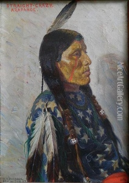 Straight-crazy Arapahoe Oil Painting - Elbridge Ayer Burbank