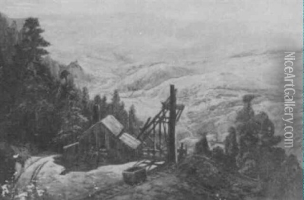 Independence Mines Cripple Creek, Co Oil Painting - Thomas G. Moses