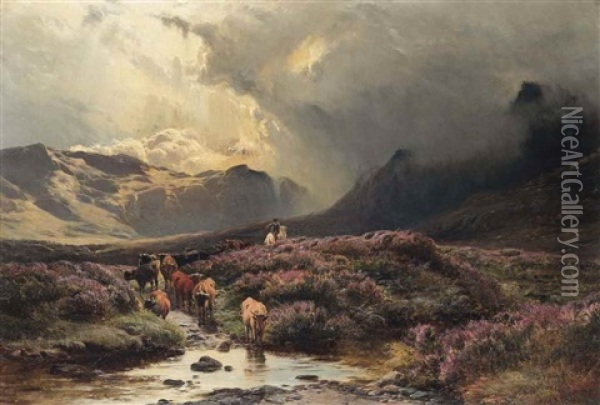 The Incoming Storm, Glencoe Oil Painting - Sidney Richard Percy