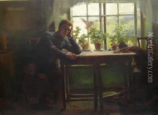 At Runswick Oil Painting - William Gilbert Foster