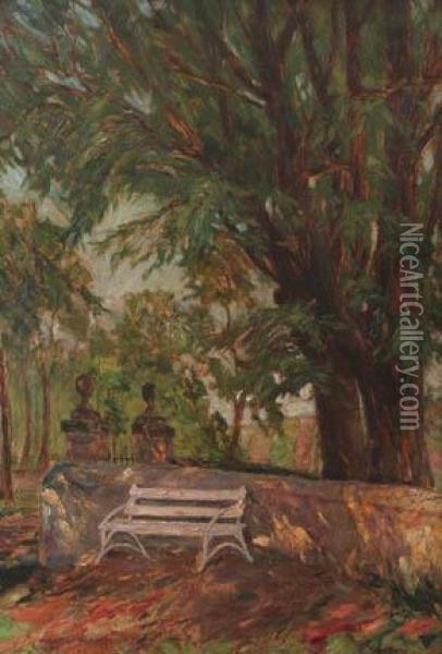 Bench Oil Painting - Marie Luise Kirschner