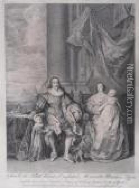 King Charles I And Henrietta Maria With Sons Oil Painting - Sir Anthony Van Dyck