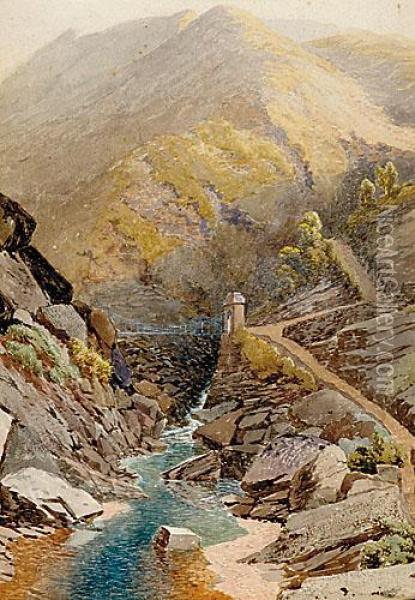 Scottish Suspension Bridge Oil Painting - Valentin Walter Bromley