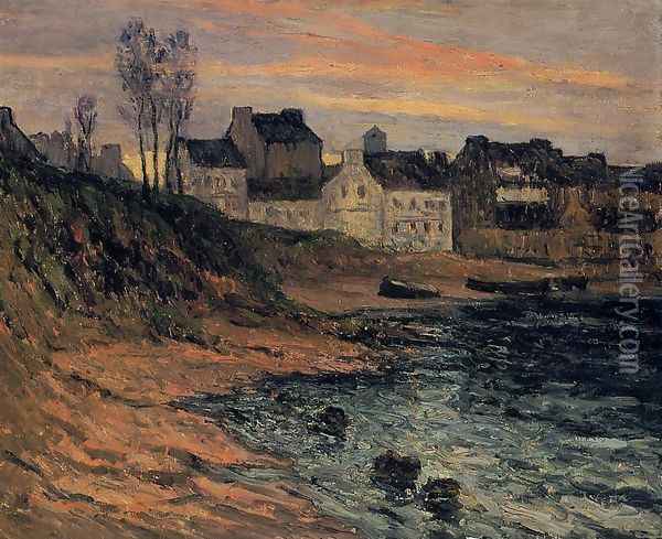 Twilight, Winter, Douarnenez Oil Painting - Maxime Maufra
