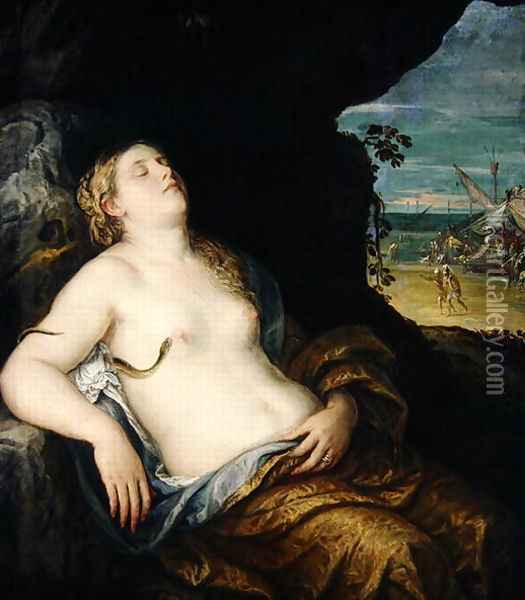 Dead Cleopatra Oil Painting - Lambert Sustris