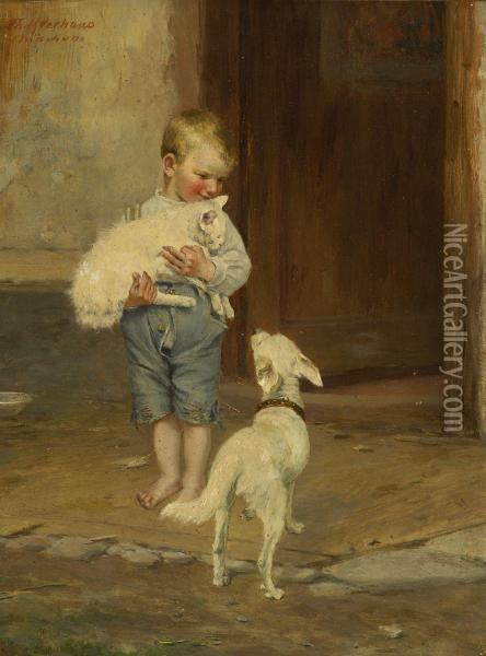 Der Kleine Tierfreund Oil Painting - Theodor Kleehaas