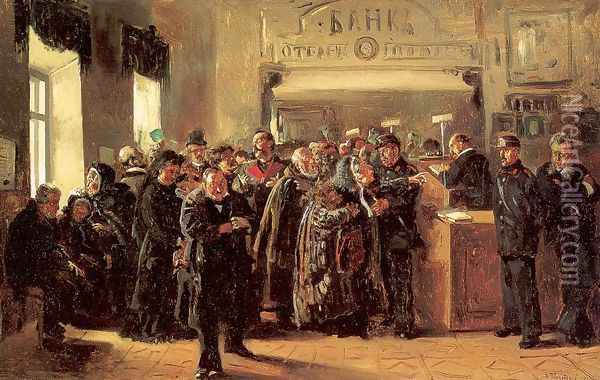 Bankruptcy, 1880 Oil Painting - Vladimir Egorovic Makovsky