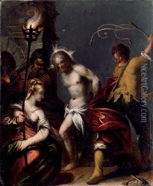 The Flagellation Oil Painting - Sante Creara