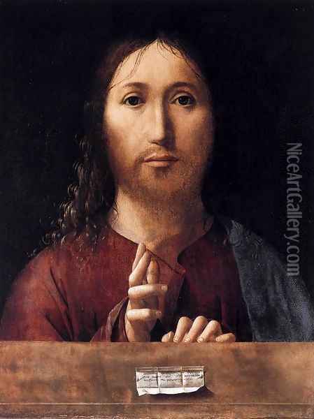 Salvator Mundi 2 Oil Painting - Antonello da Messina Messina