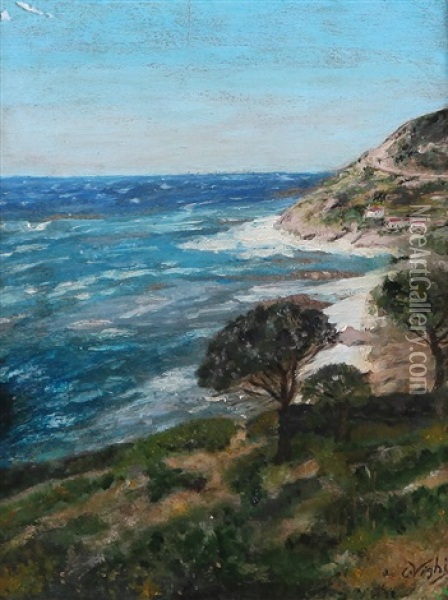 Paesaggio Sul Mare Oil Painting - Coriolano Vighi